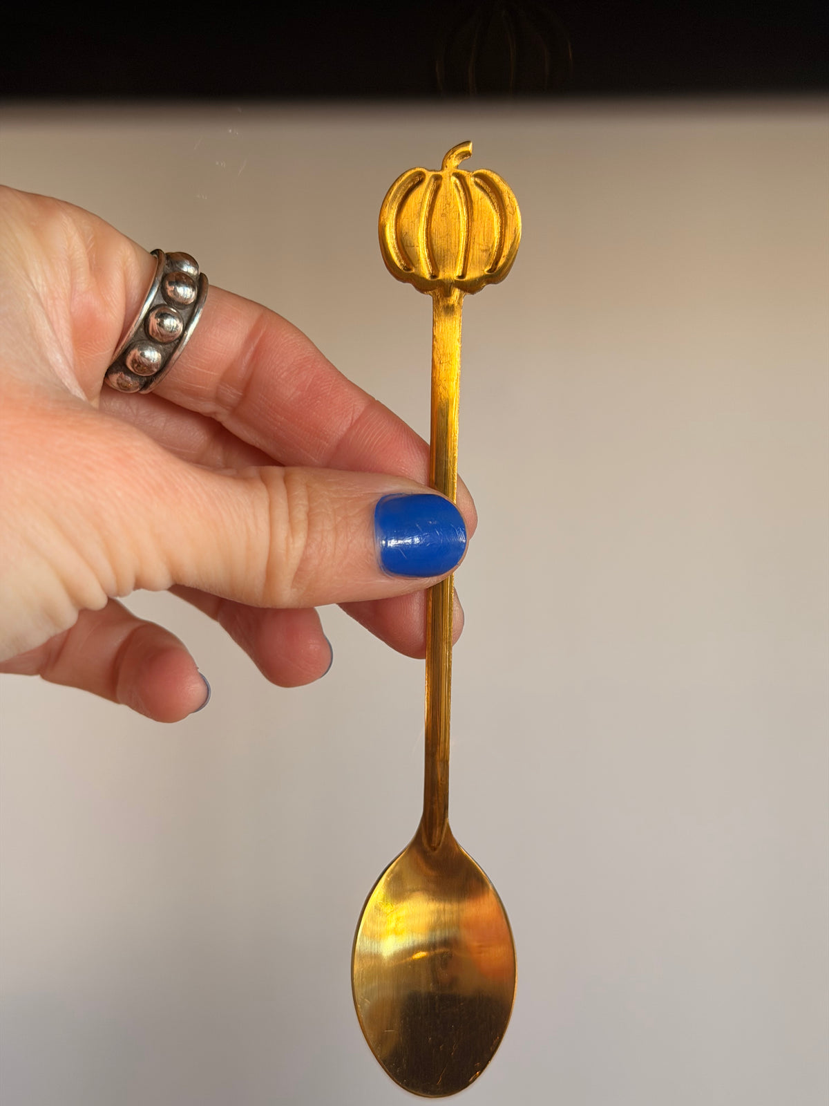 Mini Gold Pumpkin Spoon