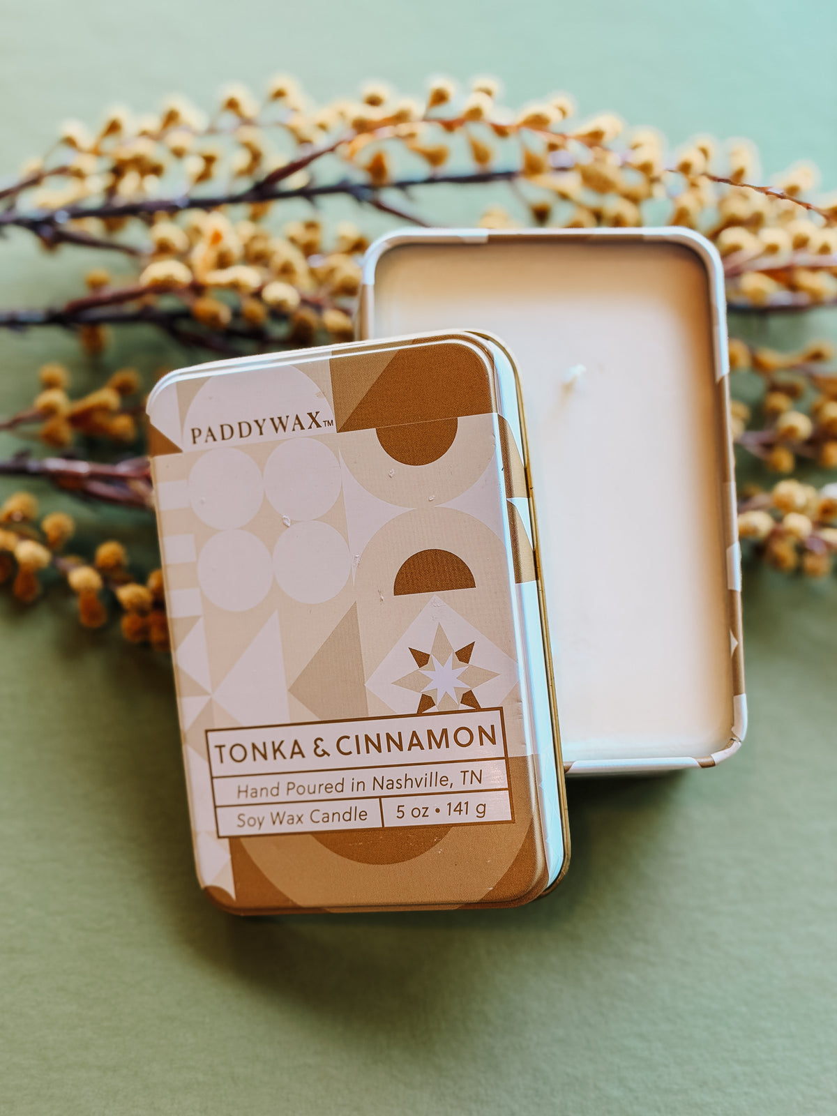 Tonka Cinnamon Paddywax Tin Candle