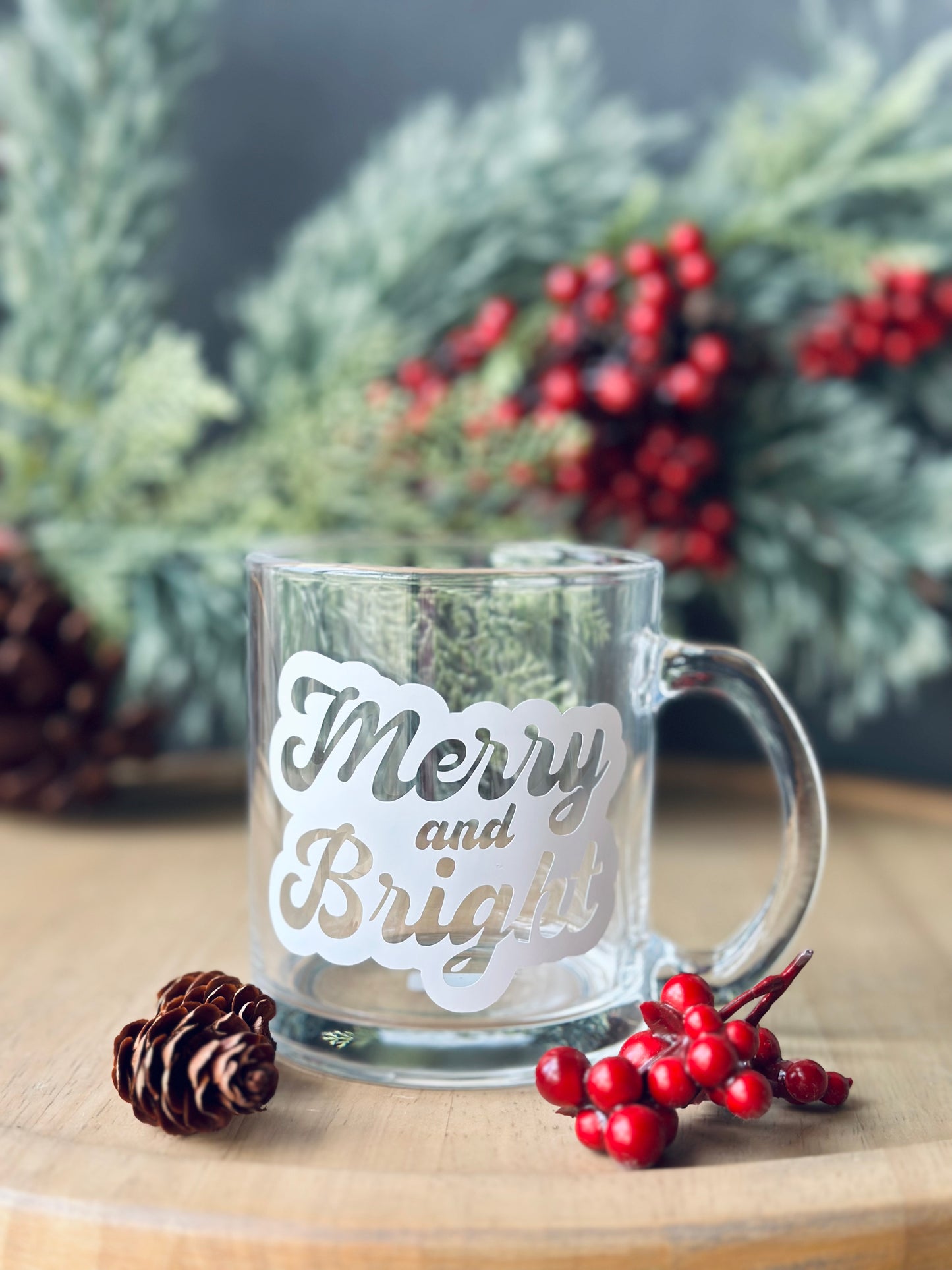 Merry & Bright Glass Mug