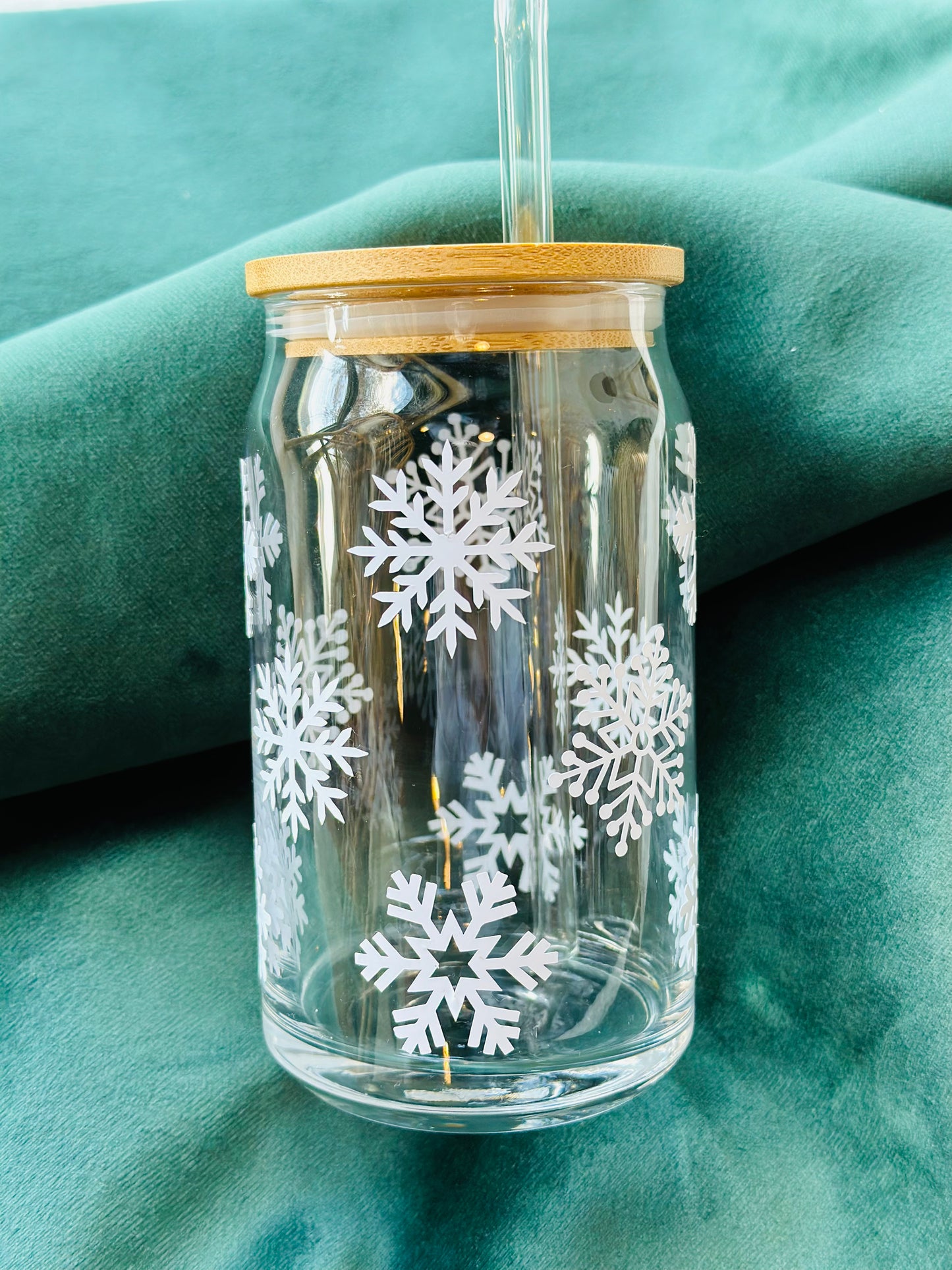 Snowflake Trendy Iced Coffee/Tea Glass