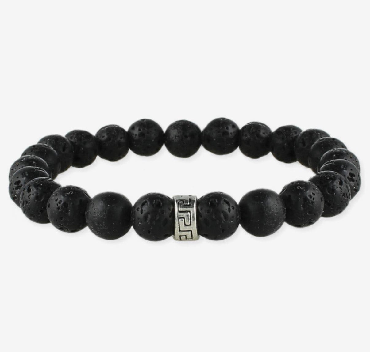 Unisex Black Lava Stretch Bracelet