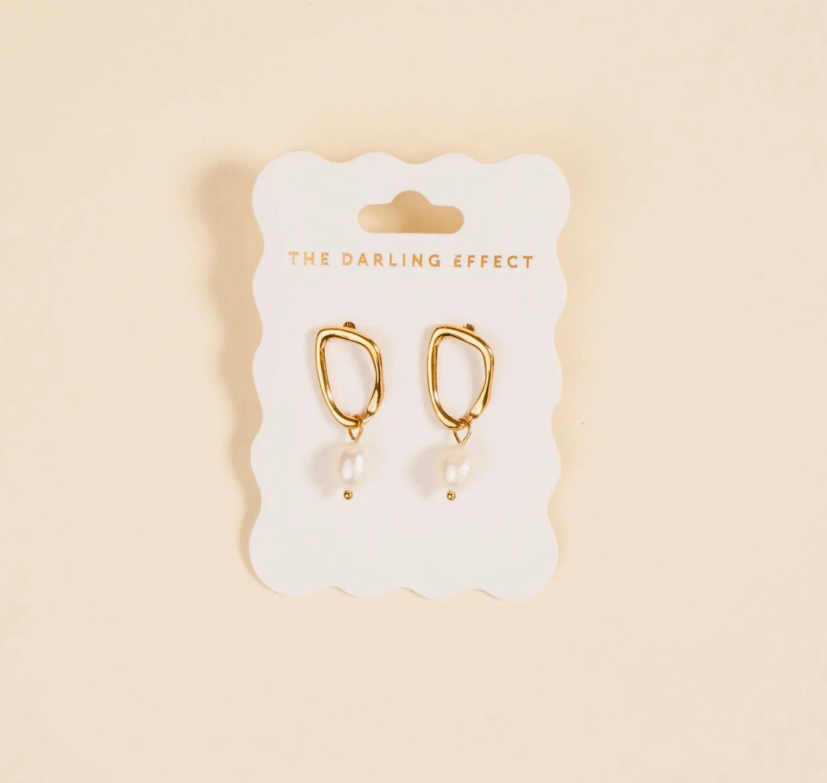 Dainty Drift Gold/Pearl Earrings