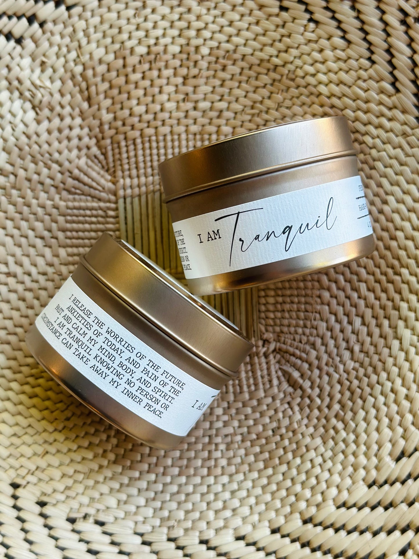 I Am Tranquil Tin Candle