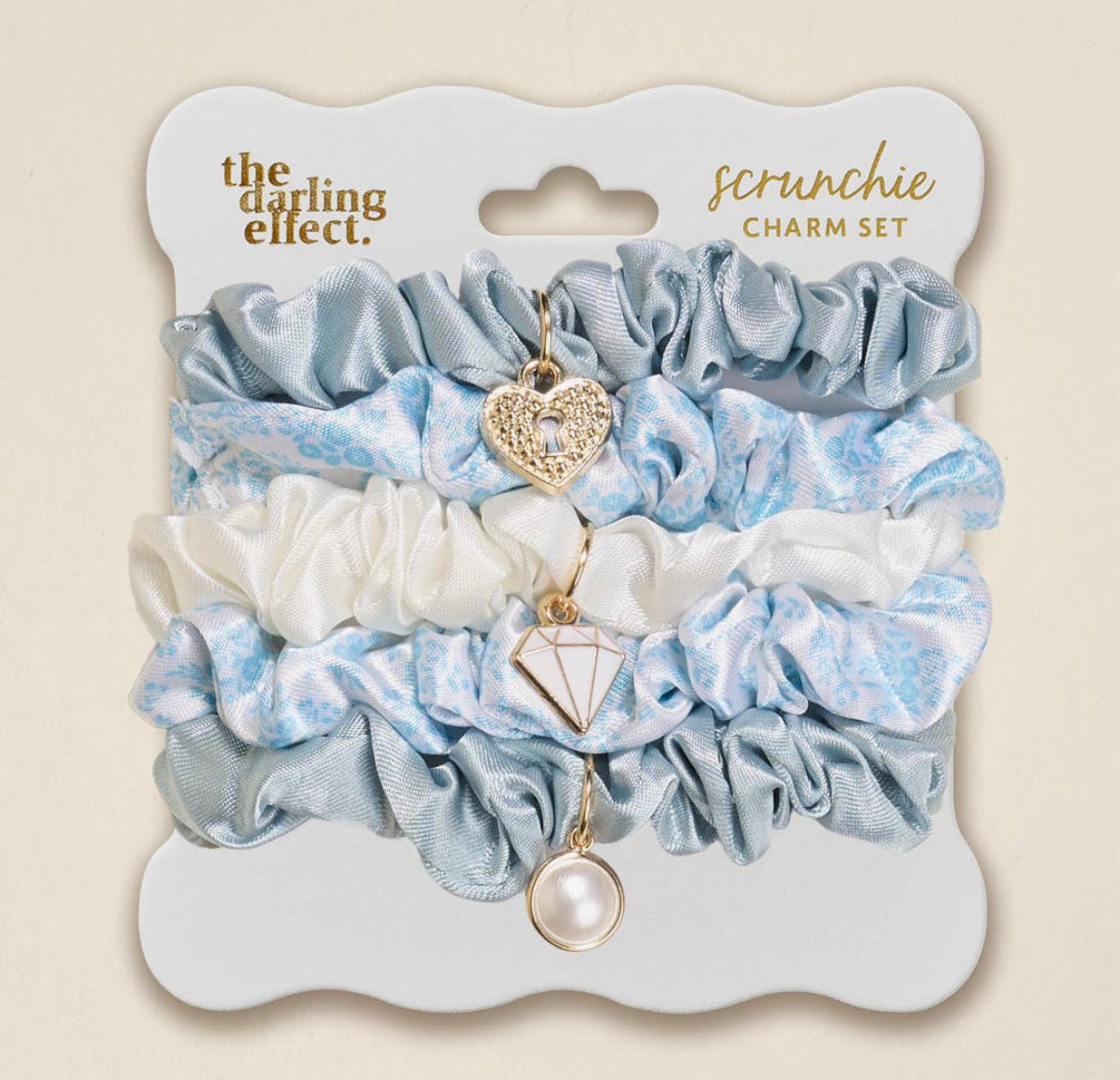 “Something Blue” Charm Scrunchie Set