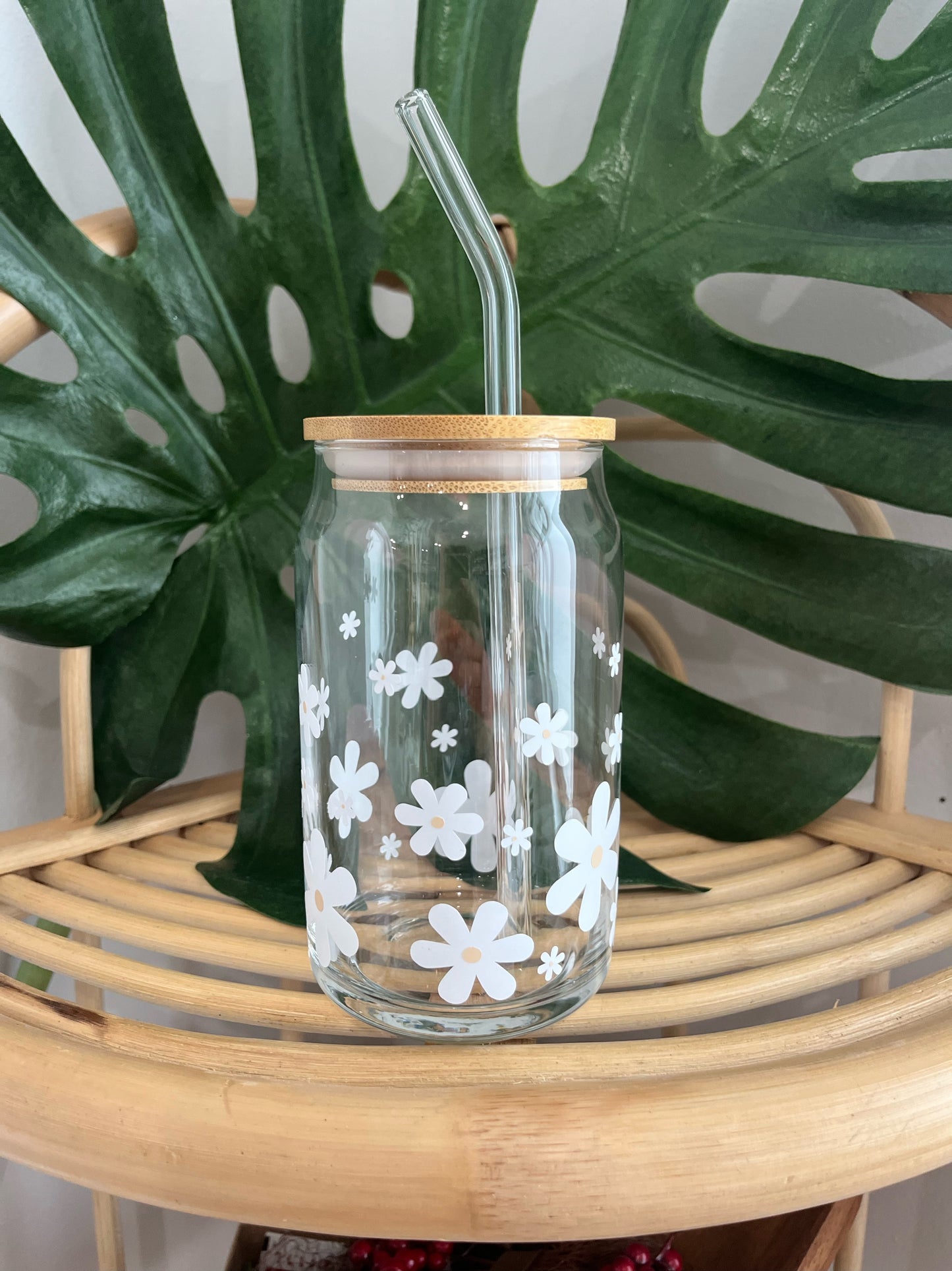 TRENDY DAISY ICED COFFEE GLASS
