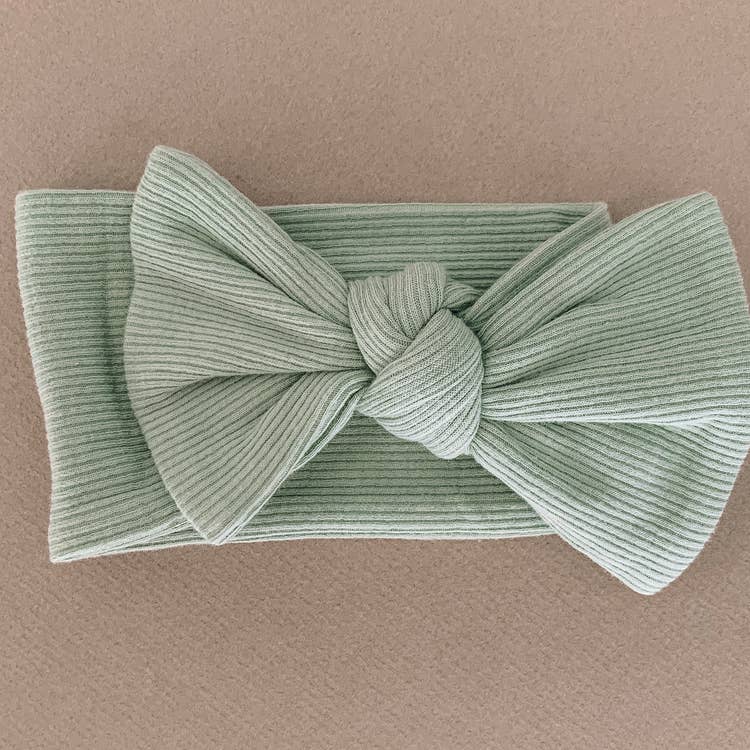 Sage Ribbed Baby Headwrap