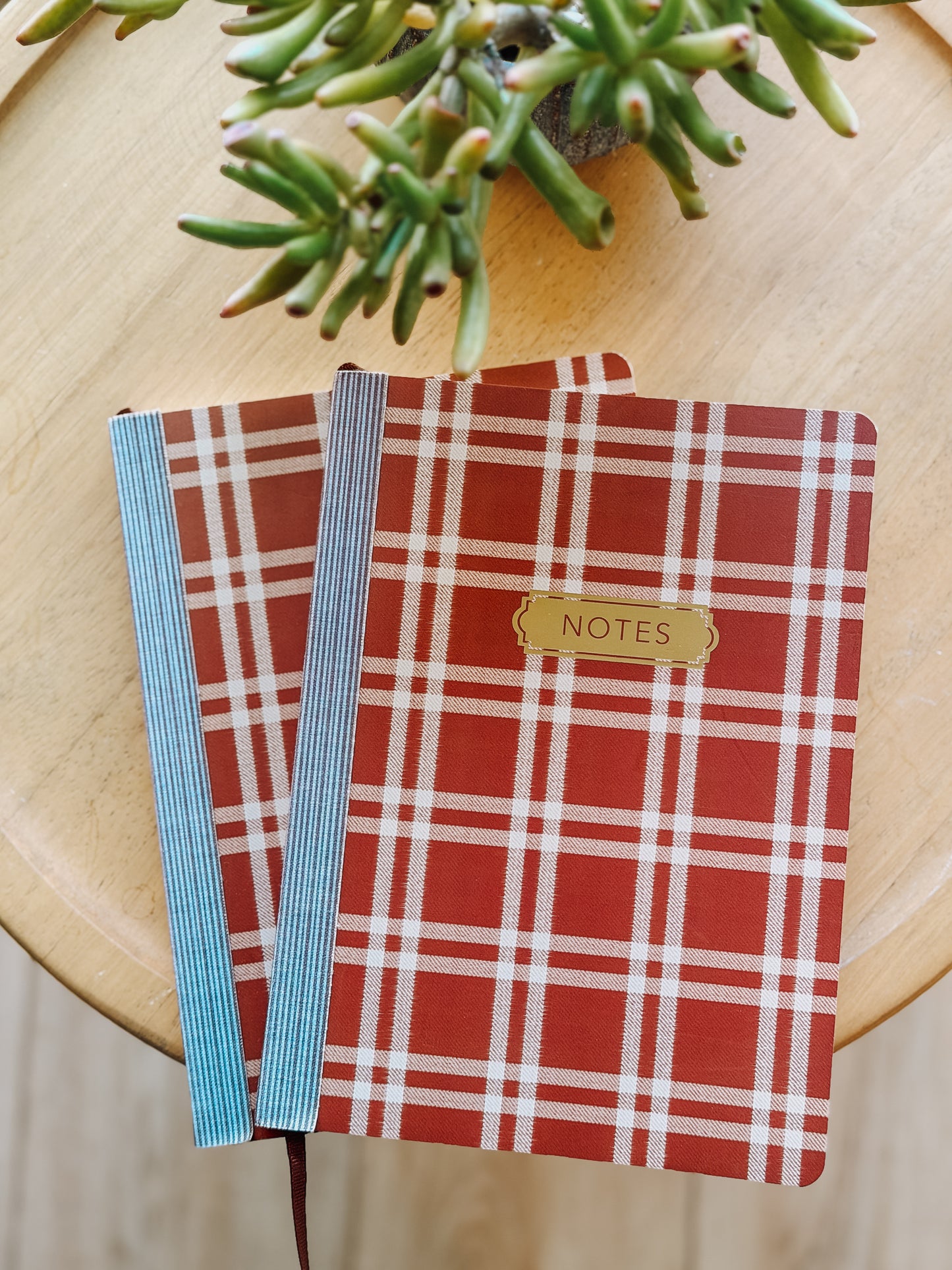 Rust Plaid Notebook