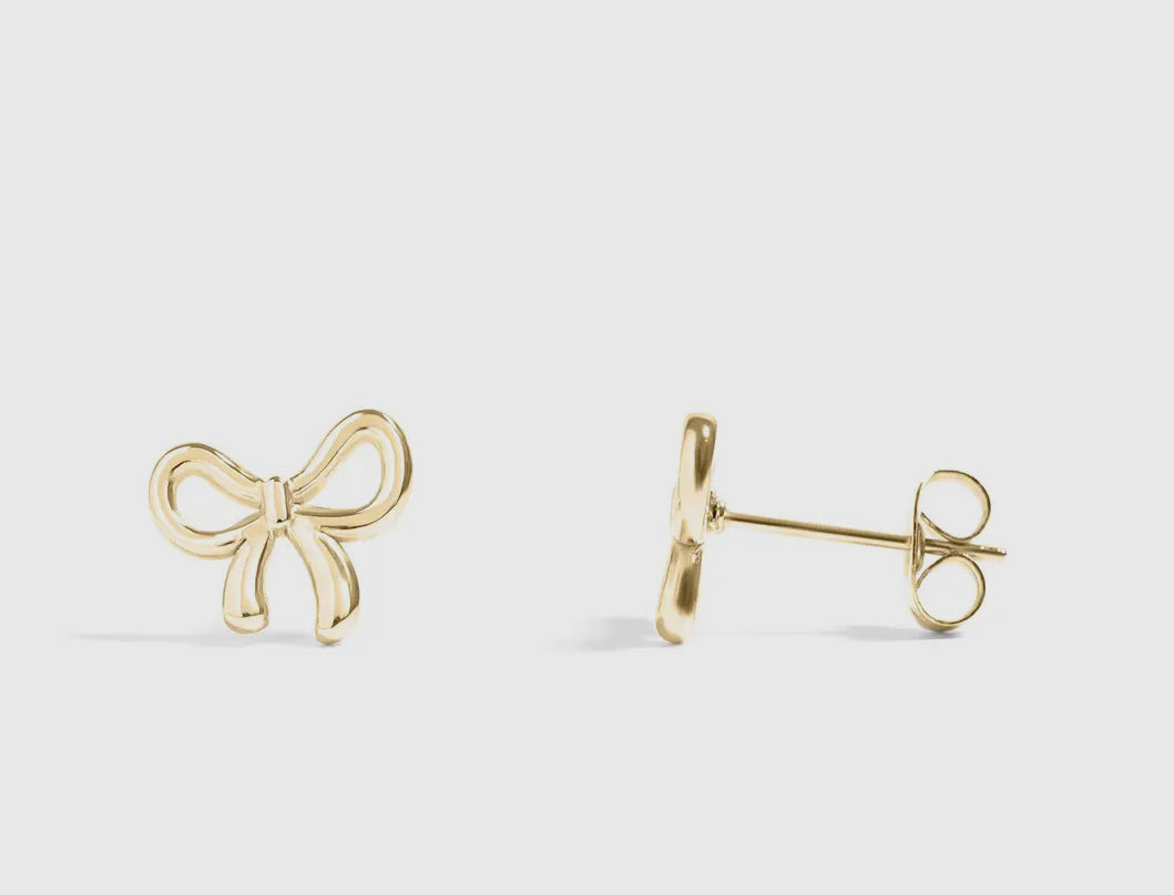Mini Gold Bow Stud Earrings