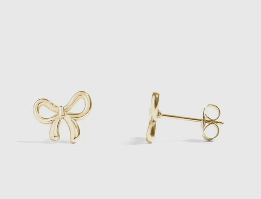 Mini Gold Bow Stud Earrings