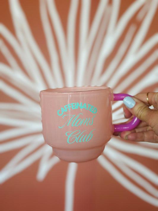 Caffeinated Moms Club Glass Mug
