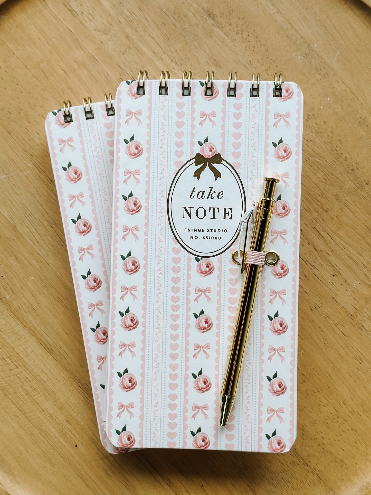 Bows + Roses Notebook With Pen