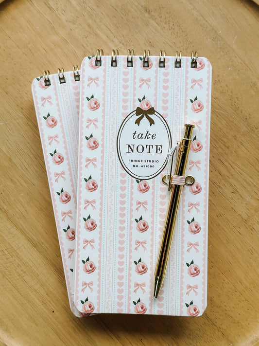Bows + Roses Notebook With Pen