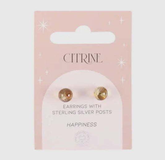 Citrine Crystal Stud Earrings