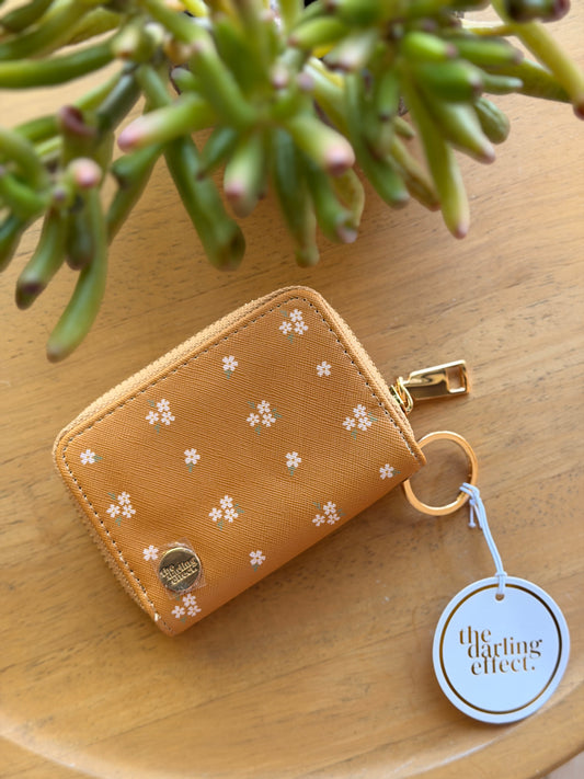 Mustard Tiny Flower Zip-Around Wallet