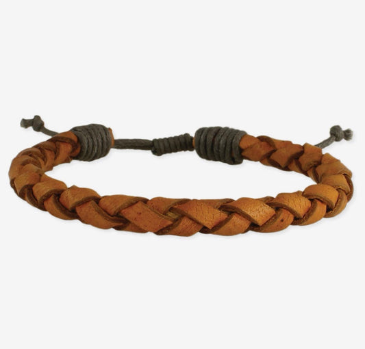 Men’s Brown Leather Braided Bracelet