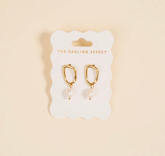 Dainty Drift Gold/Pearl Earrings
