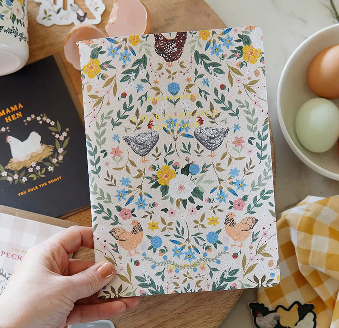 Chickens + Flowers Notebook