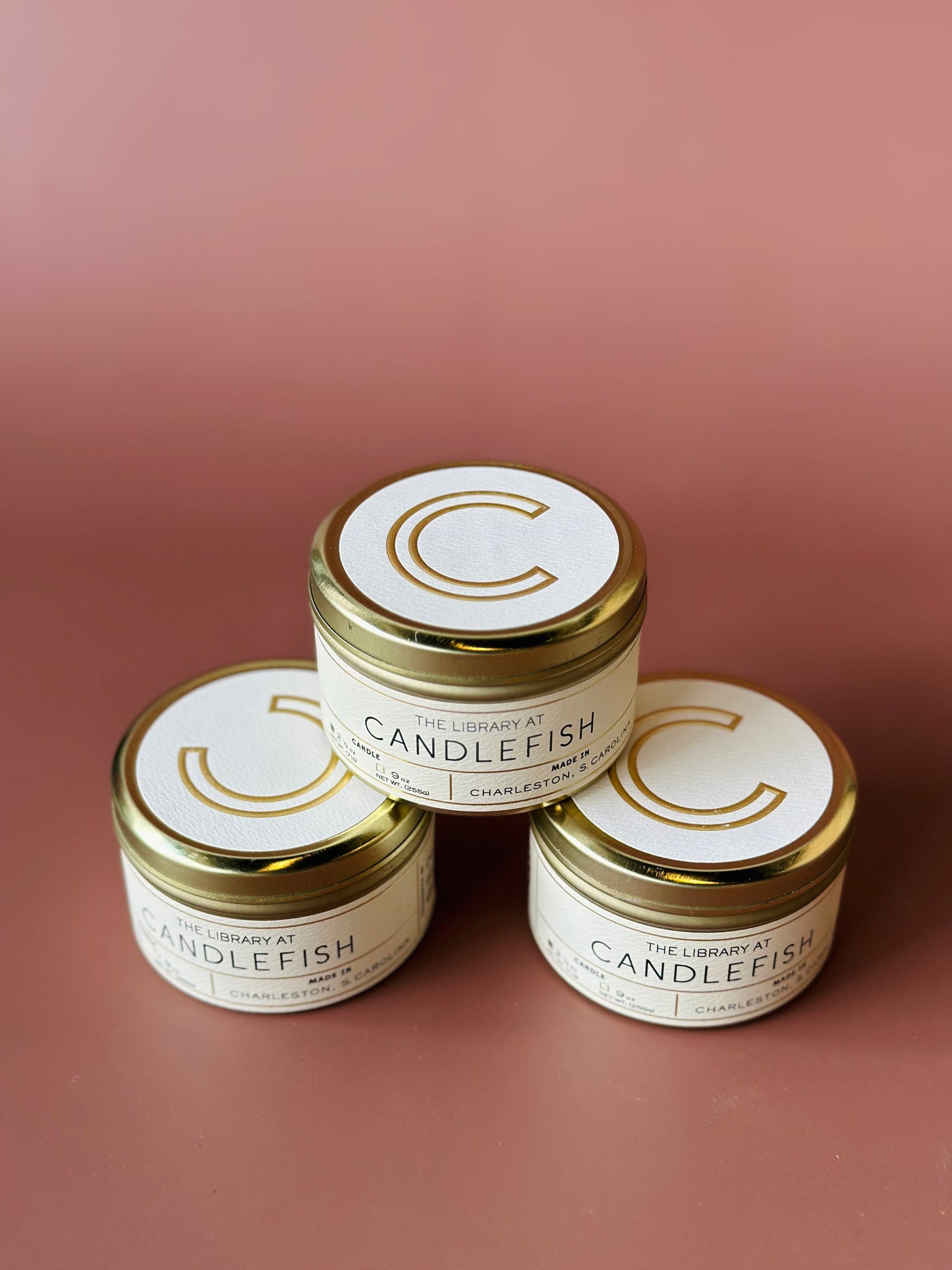 Candlefish Library Tin Candle