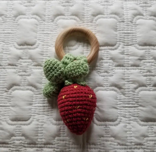 Strawberry Teething Ring/Rattle