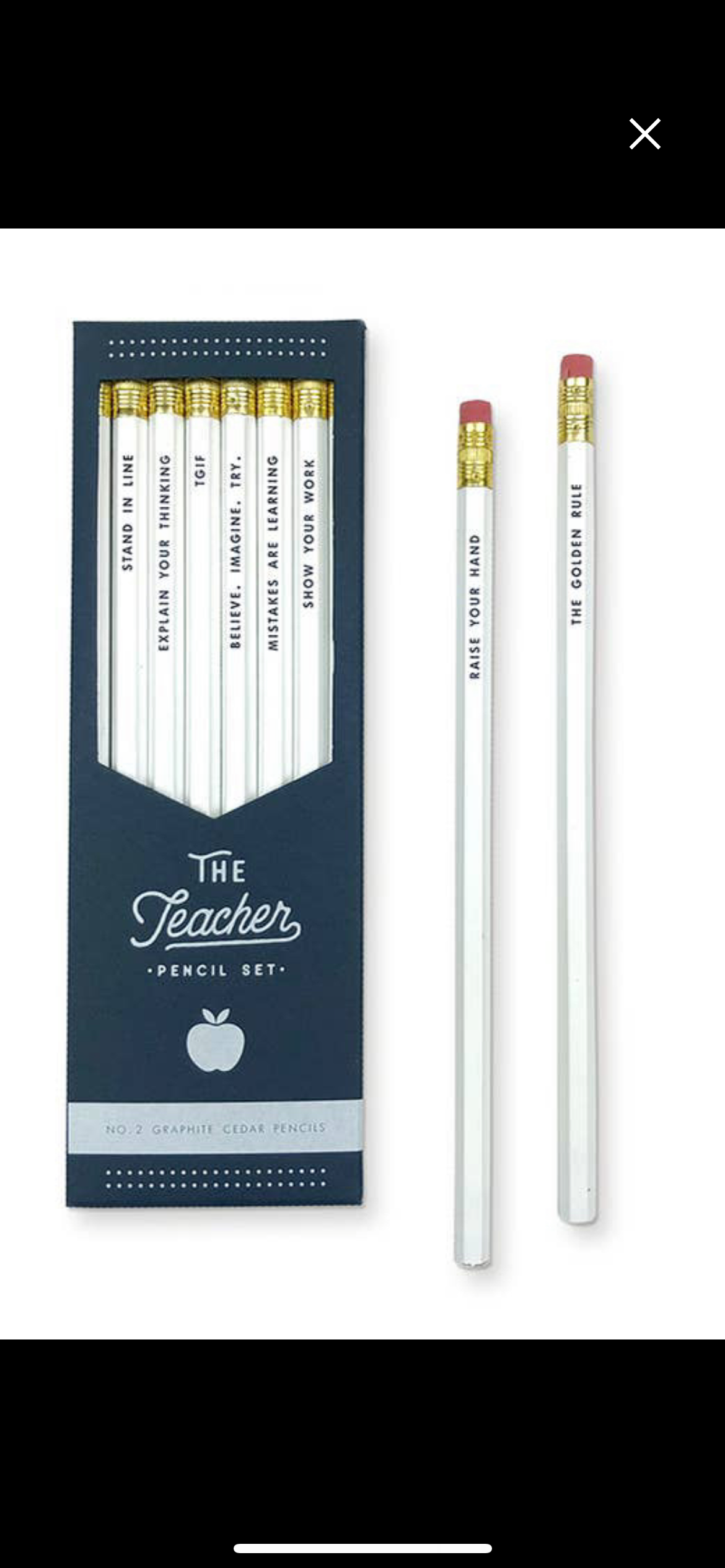 Set of 2 Teacher Quote Pencils