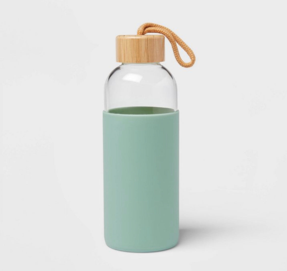 Sage Green Glass Water Bottle