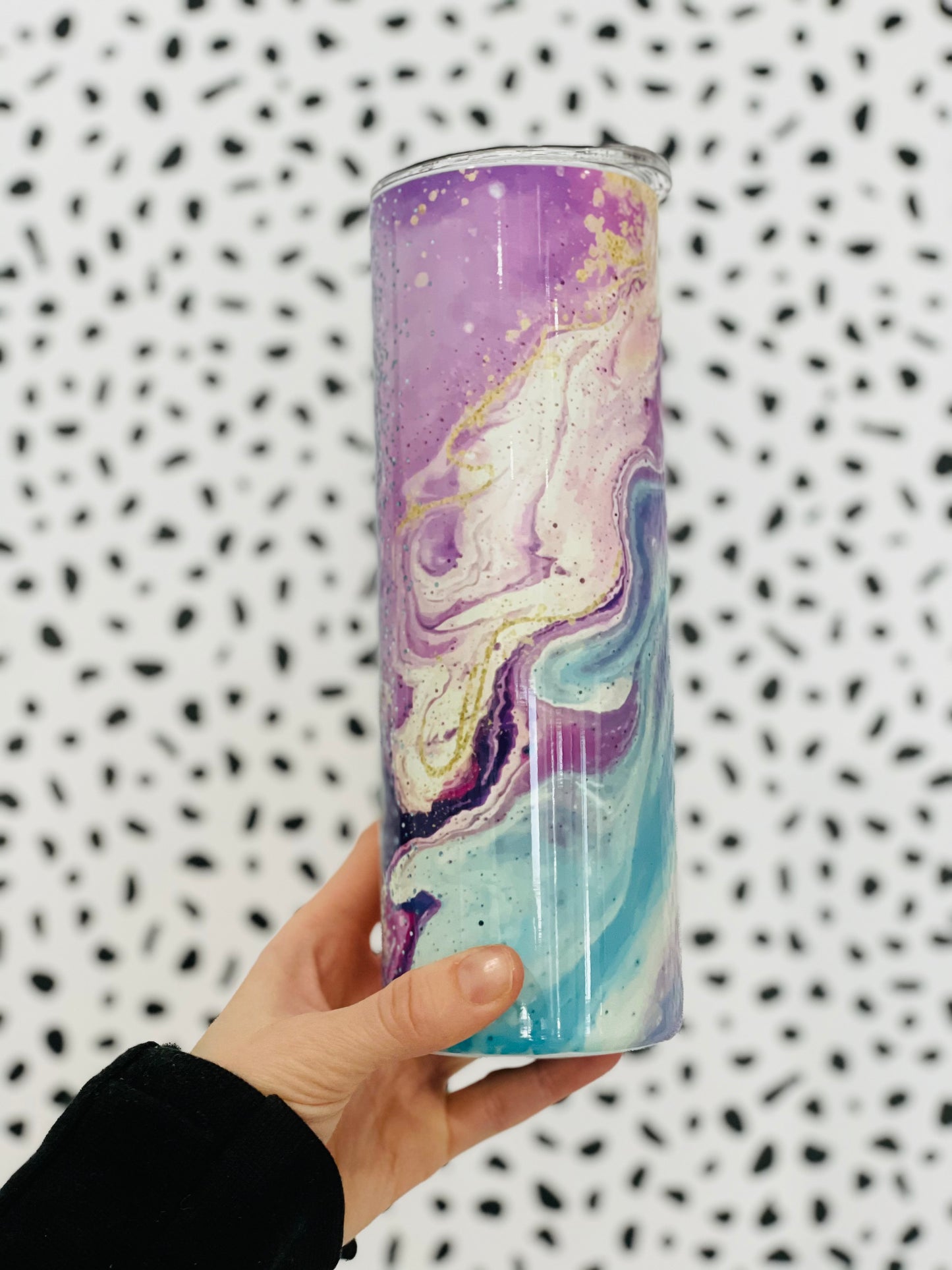 Stainless Steel Marbled Watercolor Travel Tumbler