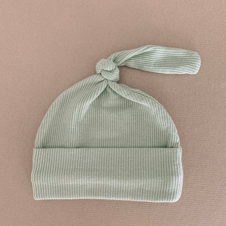 Sage Ribbed Baby Beanie